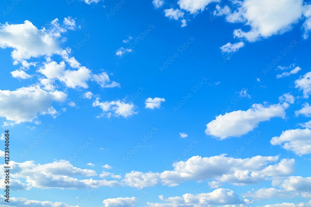 Clear Blue Sky with Fluffy Clouds Overhead Scenic View Outdoor Photography Tranquil Atmosphere Clear Blue Sky with Fluffy Clouds Overhead Scenic View Outdoor Photography Tranquil Atmosphere
