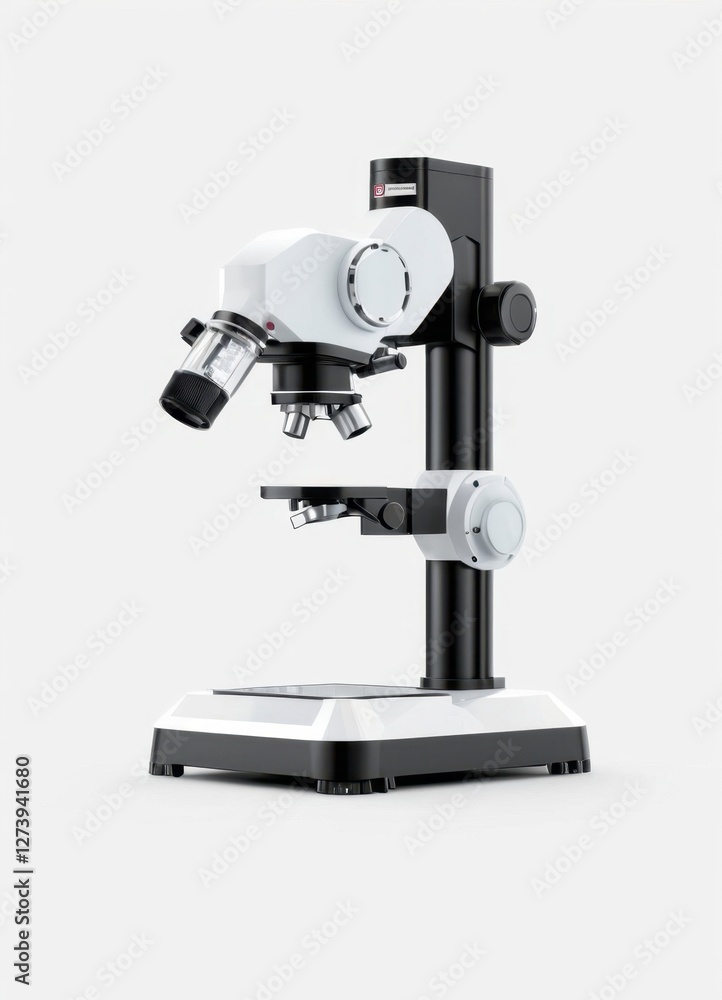 Microscope isolated on a white background for scientific research and laboratory use Microscope isolated on a white background for scientific research and laboratory use