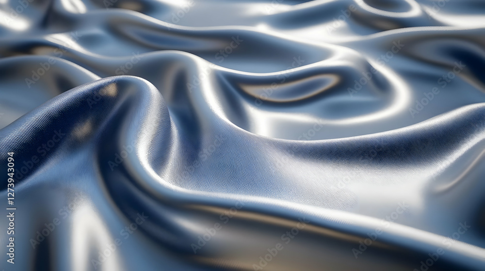 Obraz premium Silver fabric, draped, abstract, background, texture