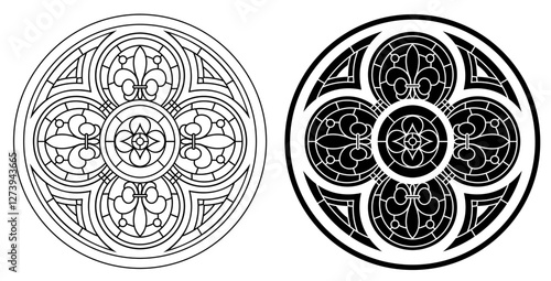 Gothic stained glass for a round window