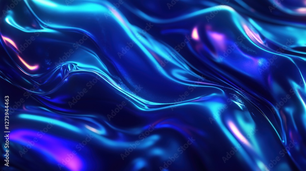 Fototapeta premium Cyberpunk Gradient Wave Background in Electric Blue and Neon Purple