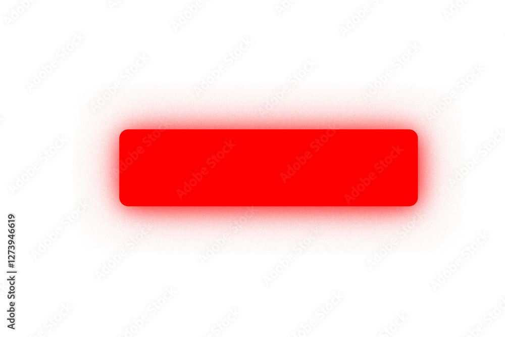Glowing neon light rectangle button. Rounded red neon shape on a transparent background. Neon frame for your design Glowing neon light rectangle button. Rounded red neon shape on a transparent background. Neon frame for your design