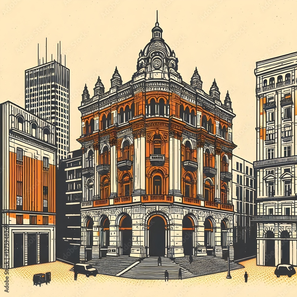 Naklejka premium old town in warsaw