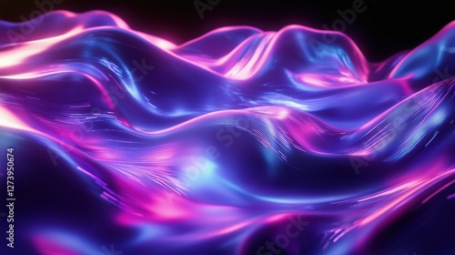 Wallpaper Mural Cyberpunk Gradient Wave Background in Electric Blue and Neon Purple Torontodigital.ca