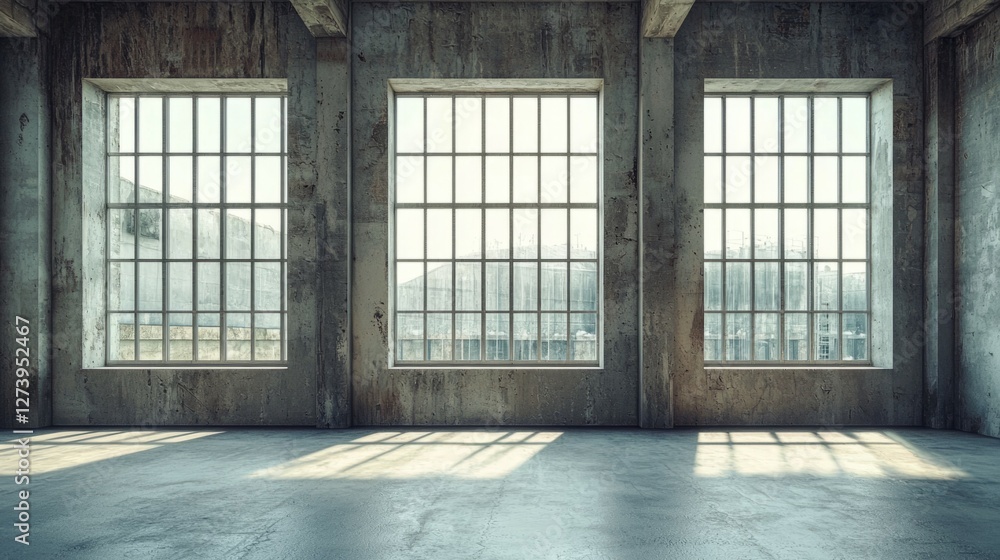 Spacious Industrial Room with Large Windows and Natural Light Spacious Industrial Room with Large Windows and Natural Light