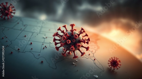 Measles virus illustration with focus on its structure and the importance of vaccination in disease prevention