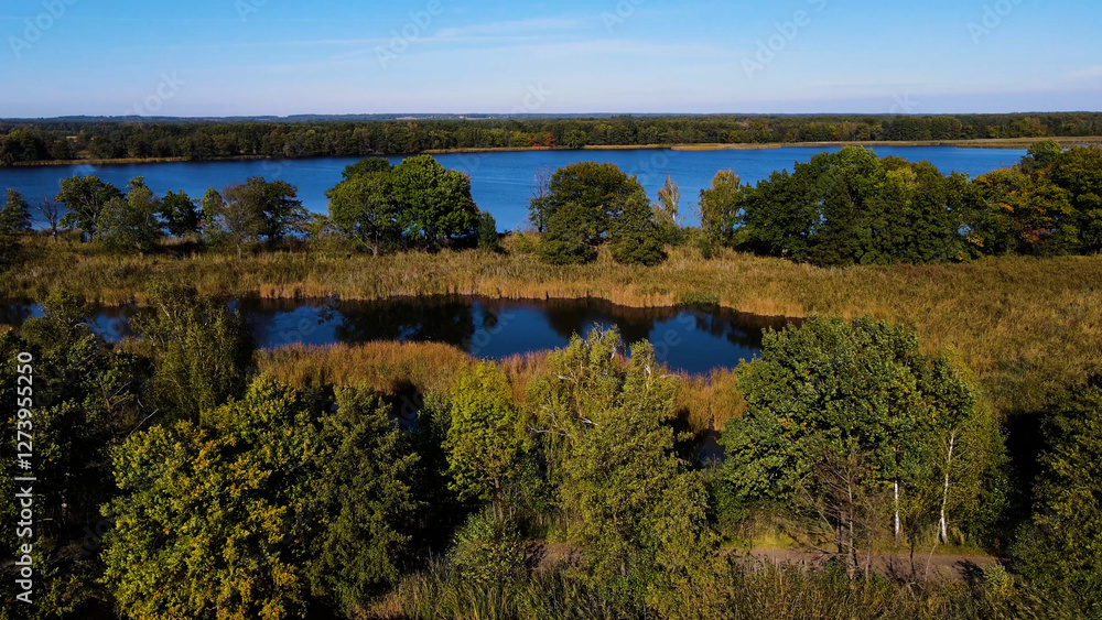 lakes autumn view from above landscape lakes autumn view from above landscape