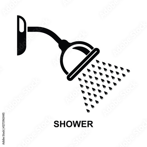 Shower icon. A shower is a place in which a person bathe under a spray of typically warm or hot water isolated on background vector illustration