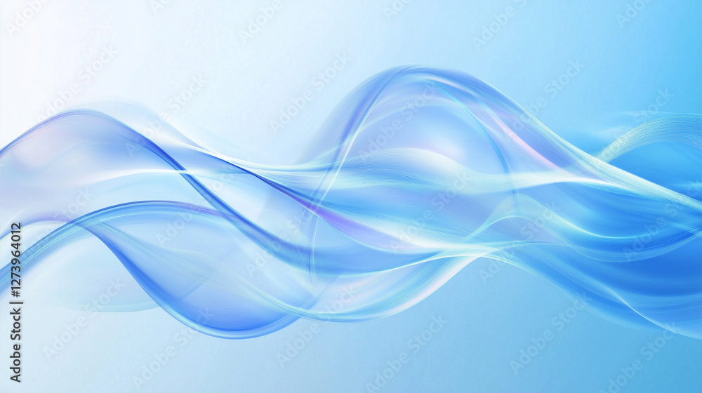Naklejka premium Abstract blue smoky lines background - ai generative