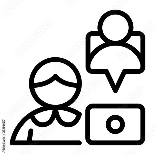 This Telecomuting icon is suitable for Business Motivation, Business Improvement, etc.