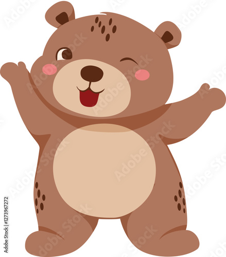 brown bear cartoon SVG vector illustration