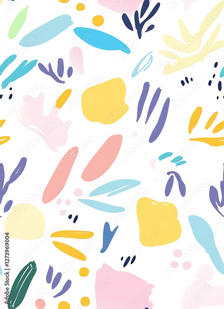 Naklejka premium A soft, abstract design featuring gentle curves in shades of pastel pink and brown seamless pattern