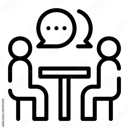 job interview line icon