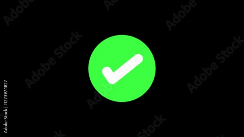 Check and success animation, alpha channel background, 4K