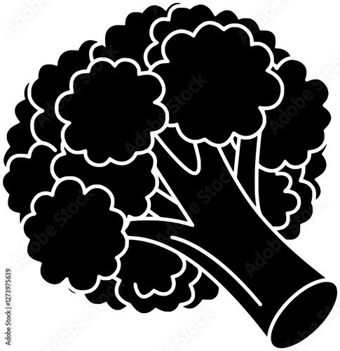 broccoli illustration plant silhouette food logo vegetable icon tree outline green fresh cabbage diet healthy nature natural health branch shape and vector graphic background