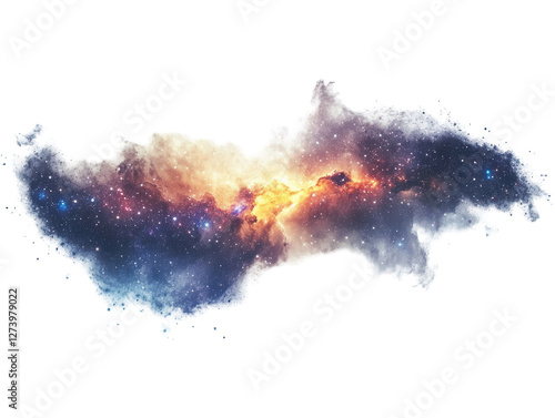 Isolated Colorful Space Cloud