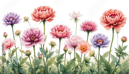 Wallpaper Mural Blooming flowers arrangement nature digital artwork bright colors close-up gigapixel cgi concept Torontodigital.ca