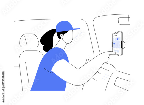 Rideshare driver isolated cartoon vector illustrations.