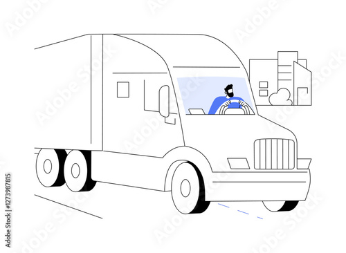 Truck driver isolated cartoon vector illustrations.