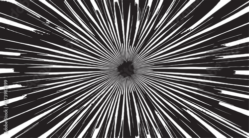 Circular starburst explosion texture. Distressed uneven grunge background. Abstract vector illustration. Overlay to create interesting effect and depth. Isolated on white background.