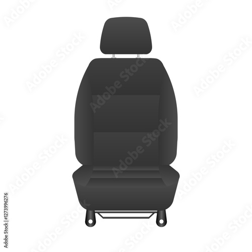 Black Car Seat. Car Interior. Vector Illustration. 