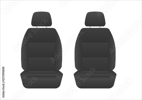 Black Car Seat. Car Interior. Vector Illustration. 