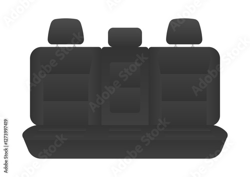 Black Car Seat. Car Interior. Vector Illustration. 