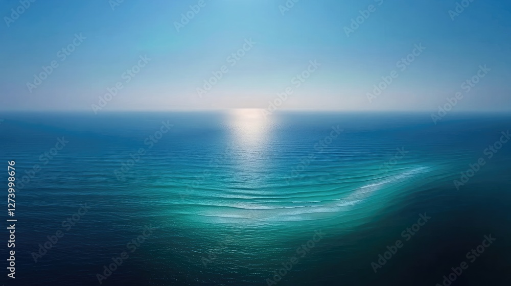 Obraz premium Serene Ocean Waves Under a Clear Blue Sky