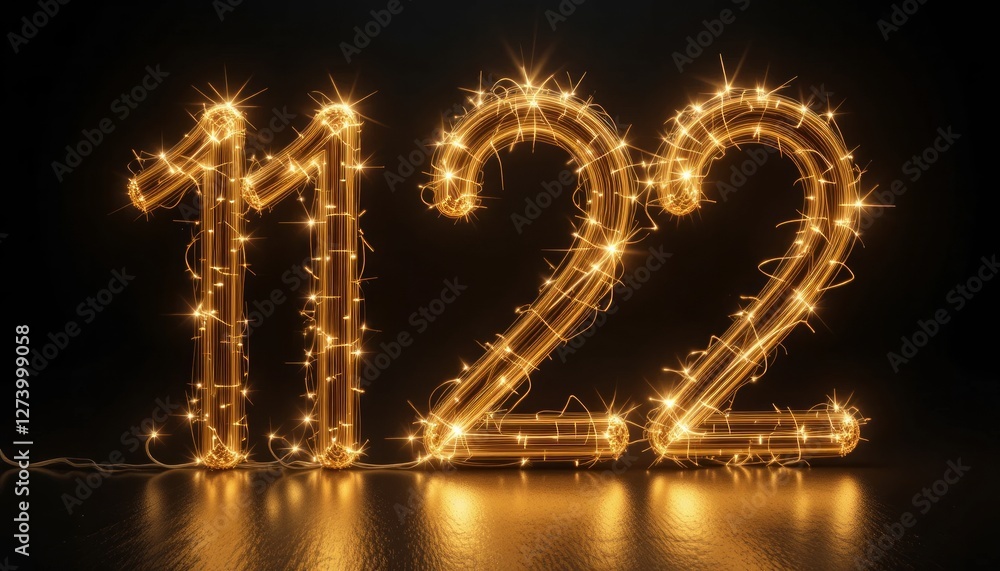 Glowing 1222: Festive Number Lights Sparkling in the Dark Glowing 1222: Festive Number Lights Sparkling in the Dark