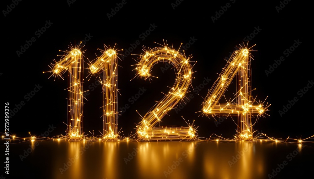 Sparkling Festive Numbers 1224: A Glowing New Year Celebration Image Sparkling Festive Numbers 1224: A Glowing New Year Celebration Image