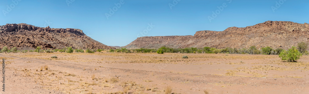 valley between table mountain slopes, Twyfelfontein, Namibia