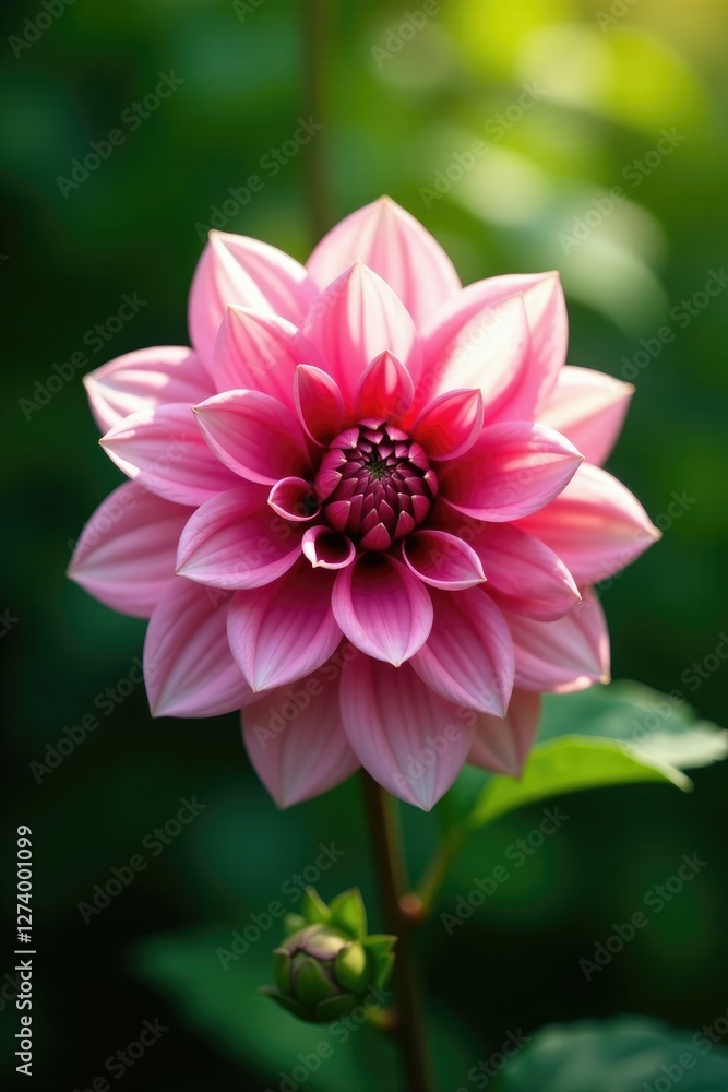 Gentle dahlia bloom nestled in the heart of verdant foliage, dahlia, petals, blooms Gentle dahlia bloom nestled in the heart of verdant foliage, dahlia, petals, blooms