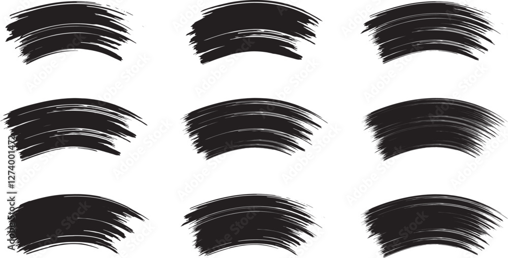 Fototapeta premium Black brush strock set 