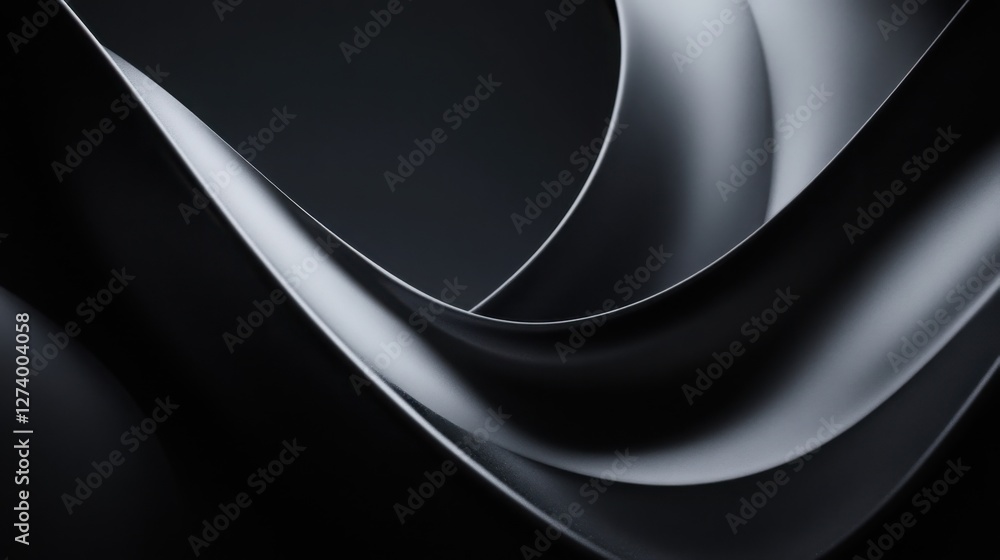 Abstract Black and White Curved Shapes Abstract Black and White Curved Shapes