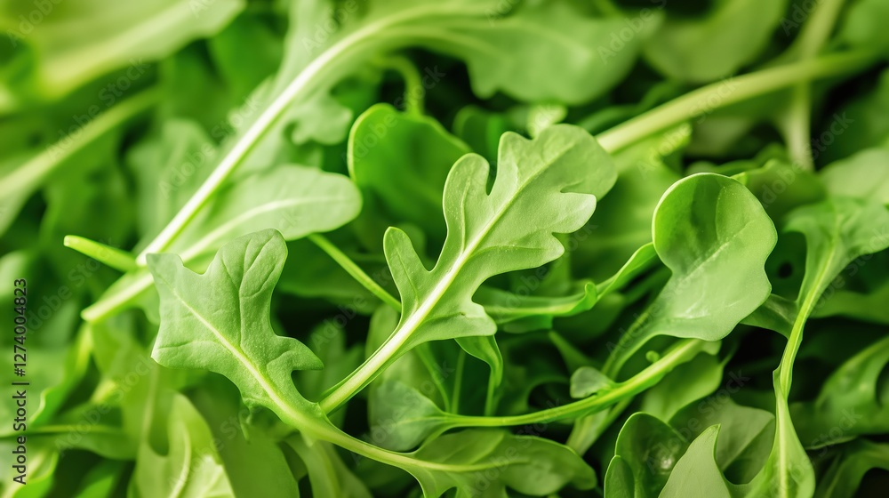 Fresh arugula leaves piled high on a countertop ready for salad preparation in a bright kitchen setting Fresh arugula leaves piled high on a countertop ready for salad preparation in a bright kitchen setting