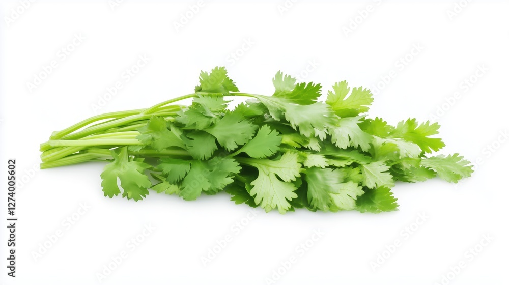 Fresh cilantro bunch ready for culinary use in various dishes during summer cooking Fresh cilantro bunch ready for culinary use in various dishes during summer cooking