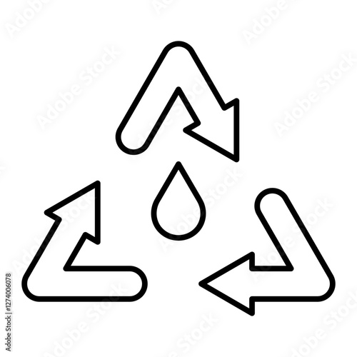 Reuse water sign icon