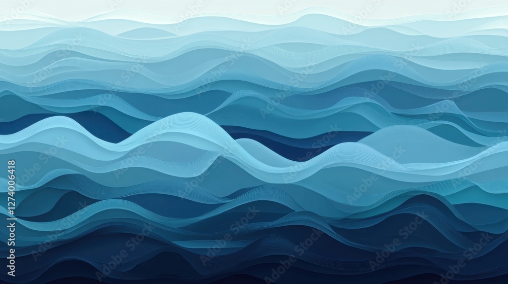 Fototapeta premium Abstract Blue Waves: Modern Background Texture