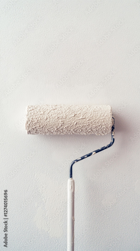 Obraz premium White Paint Roller on Textured Wall