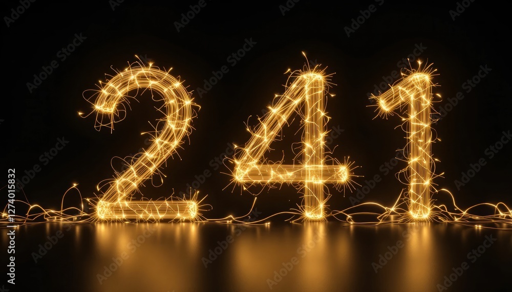 Sparklers Light Painting Number 241: A Festive, Golden Celebration Sparklers Light Painting Number 241: A Festive, Golden Celebration