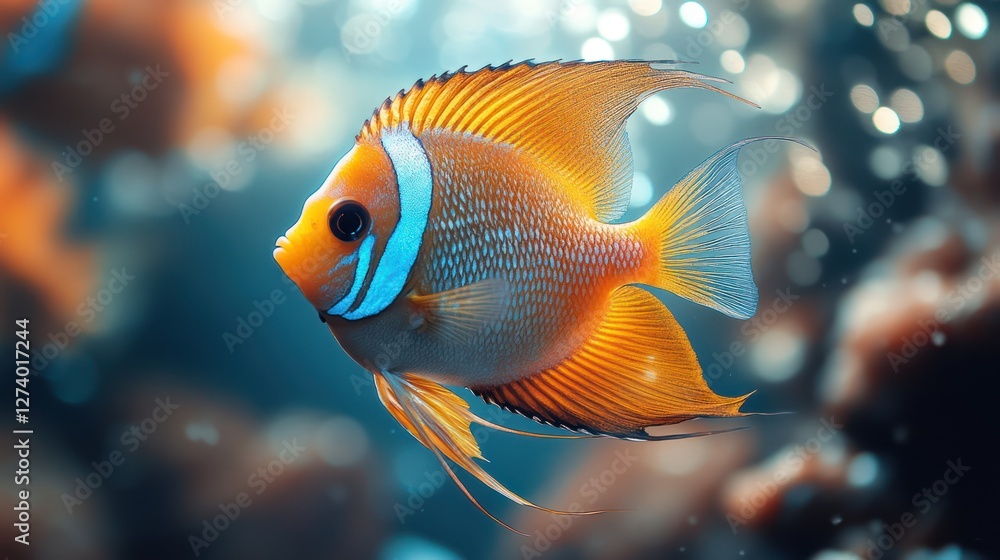 A beautifully detailed angelfish, soft gradient background, professional shot A beautifully detailed angelfish, soft gradient background, professional shot