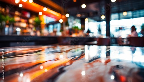 Wallpaper Mural A blurry image of a bar with a table in the foreground Torontodigital.ca