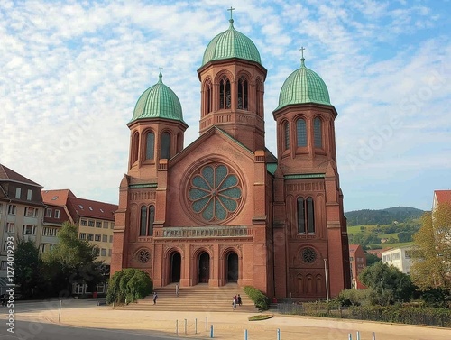 church in neo 
Romanesque style photo