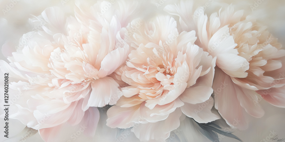 A luxurious close-up of a fully bloomed pink peony, highlighting its lush, ruffled petals and the subtle gradient of pink shades A luxurious close-up of a fully bloomed pink peony, highlighting its lush, ruffled petals and the subtle gradient of pink shades