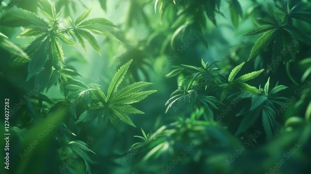 Green Leaves Thrive in Sunlight Botanical Growth and Tranquil Nature Green Leaves Thrive in Sunlight Botanical Growth and Tranquil Nature