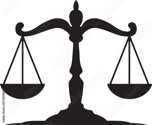 Scale of justice silhouette vector illustration