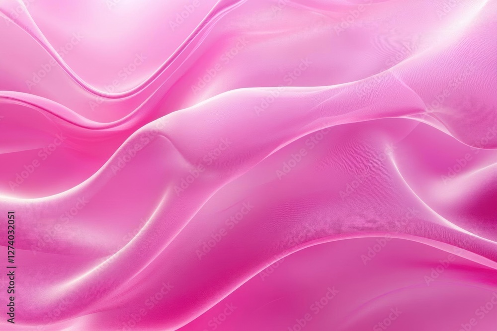 Fototapeta premium Pink Flowing Fabric Creates Elegant Waves, Soft and Dreamy Background