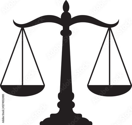 Scale of justice silhouette vector illustration