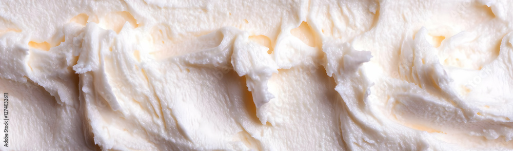 Obraz premium Creamy swirls, close-up texture, food background