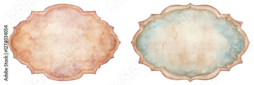 vintage watercolor backgrounds, decorative frames, soft pastel tones, artistic design elements, elegant style, versatile usage